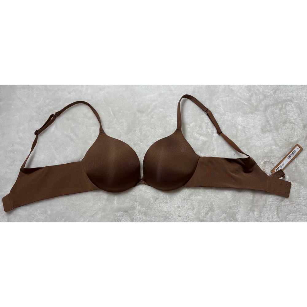 SKIMS Ultimate‎ Push-Up Plunge Bra Jasper Brown 34B BA-PLG-9214 NEW